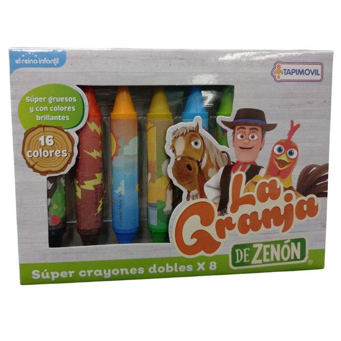 Super Crayones Dobles x8 La Granja De Zenon