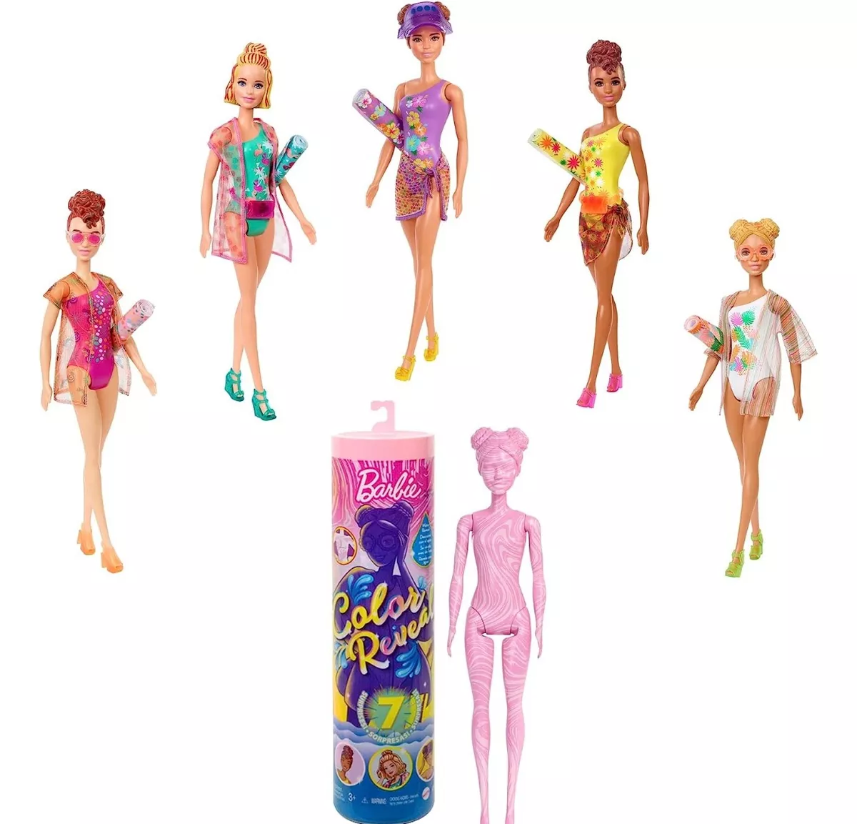 Barbie Color Reveal Rosa Cambia De Color